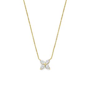 collier bloem lab grown diamant 0.40ct g vs 41 - 43 - 45 cm