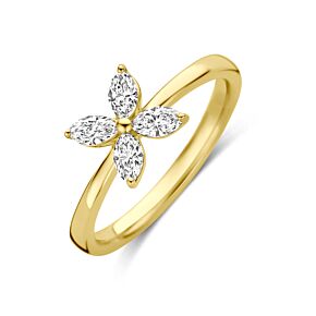 ring bloem lab grown diamant 0.40ct f vs