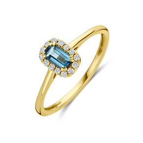 ring london blue topaas en lab grown diamant 0.08ct f vs
