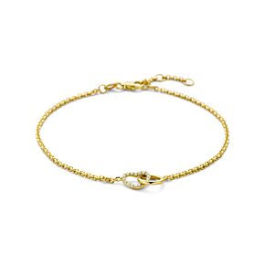 armband rondje en hartje lab grown diamant 0.09ct g vs 17 - 18 - 19 cm