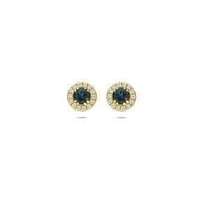 oorknoppen london blue topaas en lab grown diamant 0.16ct (2x 0.08ct) f vs 7 mm