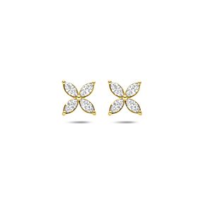 oorknoppen bloem lab grown diamant 0.56ct (2x 0.28ct) f vs 7,5 mm