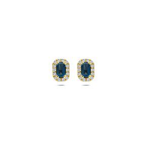 oorknoppen london blue topaas en lab grown diamant 0.16ct (2x 0.08ct) f vs 7,5 mm