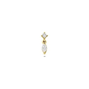 flat back piercing lab grown diamant 0.07ct f vs 8,5 mm