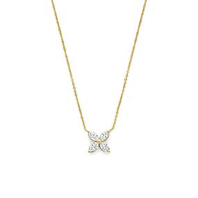 collier bloem lab grown diamant 0.40ct g vs 41 - 43 - 45 cm