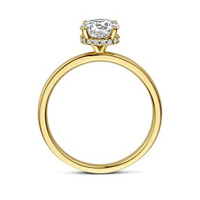 ring lab grown diamant rond 1.07ct f vs