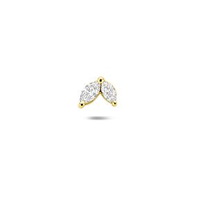 flat back piercing lab grown diamant 0.08ct f vs 4 mm