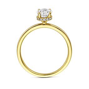 ring lab grown diamant ovaal 1.07ct f vs