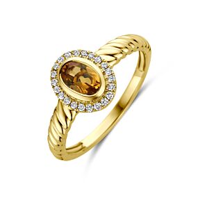 ring citrien en lab grown diamant 0.10ct f vs