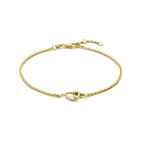 armband rondje en hartje lab grown diamant 0.09ct g vs 17 - 18 - 19 cm