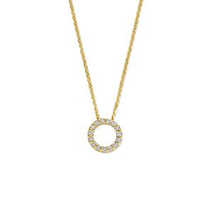 collier rondje lab grown diamant 0.08ct g vs 40 - 42 - 44 cm