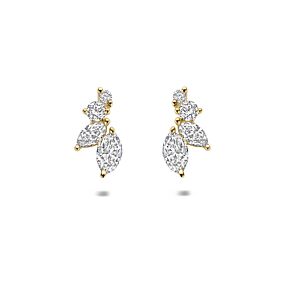 oorknoppen bladeren lab grown diamant 0.20ct (2x 0.10ct) f vs 7,5 mm