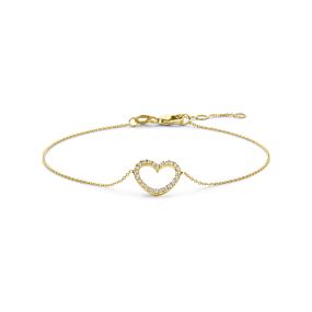 armband hartje lab grown diamant 0.13ct f vs 16,5 - 17,5 - 18,5 cm